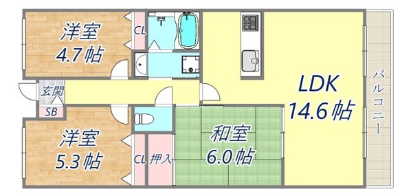 シティプラザ甲南山手の物件間取画像